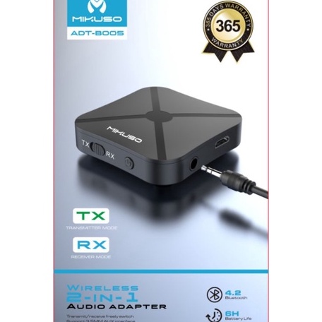Harga Murah Adapter Bluetooth Mikuso ADTB5 Wireless Bluetooth Receiver Audio e Kualitas Premium