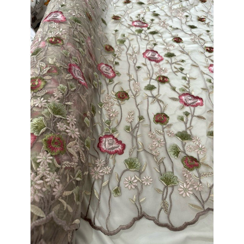 RB kain tile bordir motif garden multicolour[tile halus]