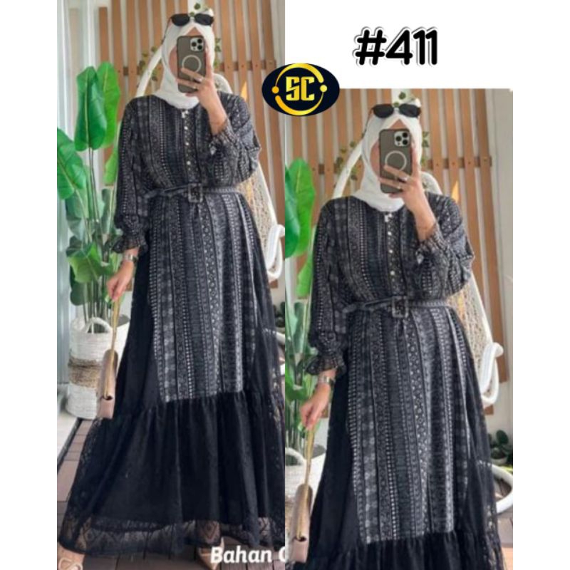 GAMIS WANITA CERUTY MIX BROKAT MODEL TERBARU SUPER MEWAH/GAMIS WANITA IMPORT PREMIUM