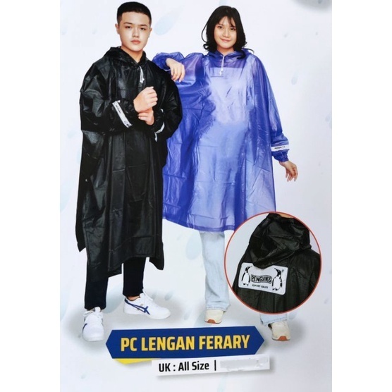 Jas hujan poncho PENGUIN Ferary - jas hujan poncho lengan murah pinguin - jas hujan kelelawar pengui