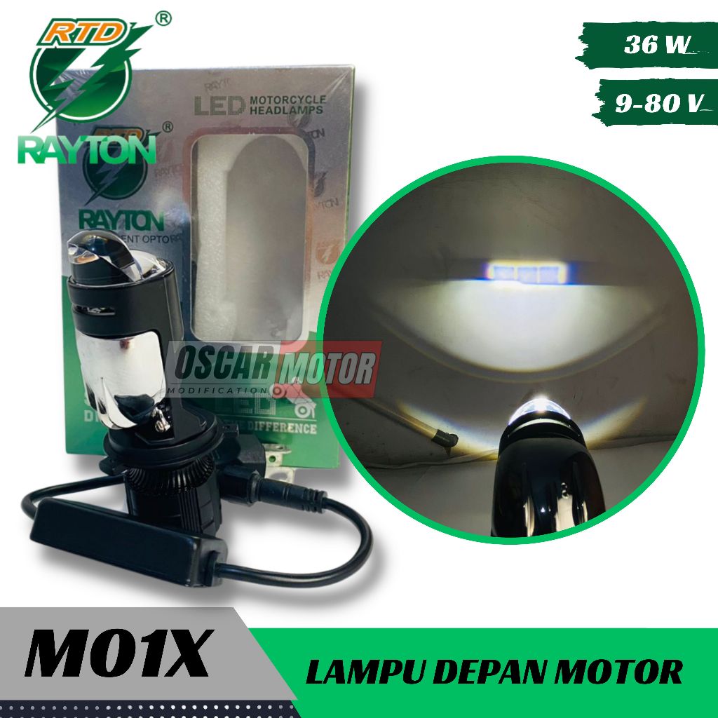 Lampu Utama Led RTD Mini Projector H4 Projie LENS Motor Mobil M01X NEW RTD