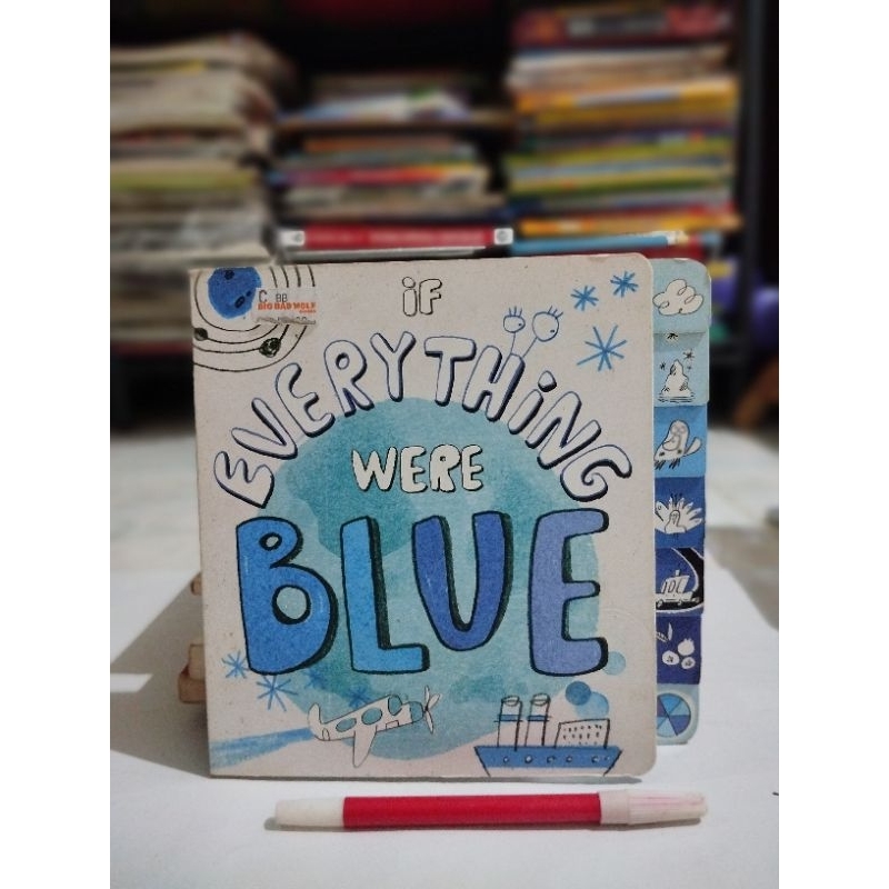 Board book seken impor. Tema warna biru.  If Everything were Blue