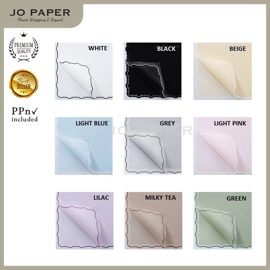 

[5 LEMBAR] Flower Wrapping Paper Varian List Cloud Awan Frame Transparan Kertas Buket Bunga Florist