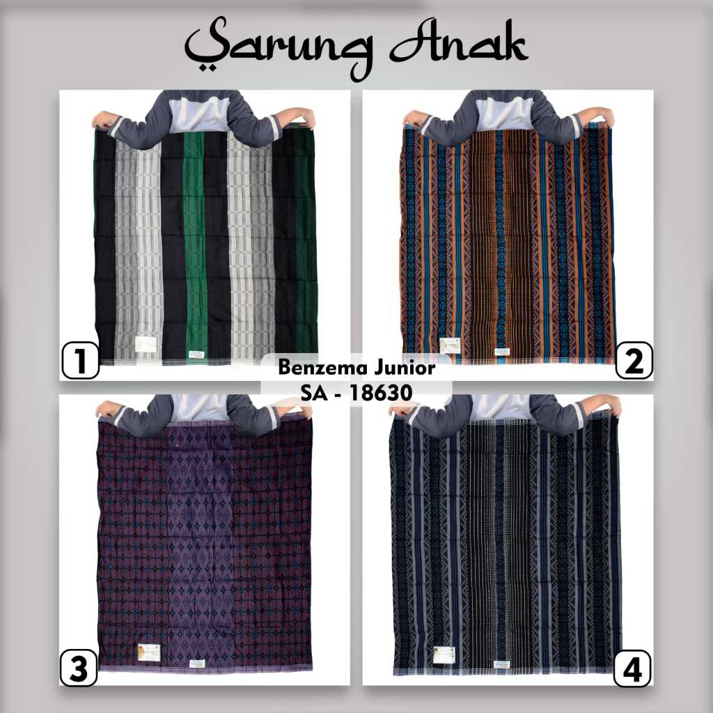SARUNG ANAK BENZEMA JUNIOR SARUNG JUNIOR MURAH USIA 7-12 TAHUN RIA BATIK SOLO