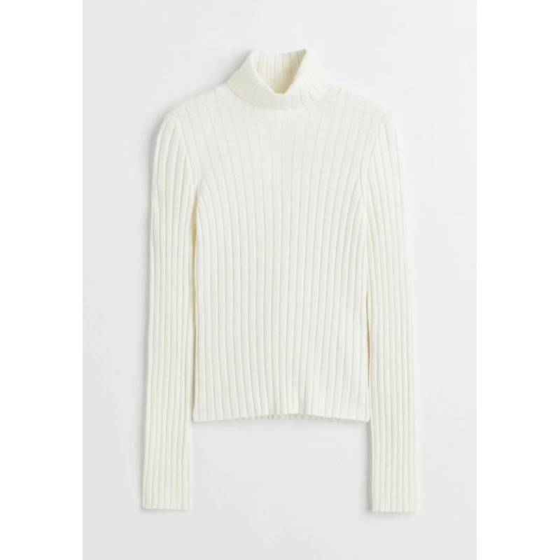 Atasan/Baju H&M Rib Knit Polo Neck Top