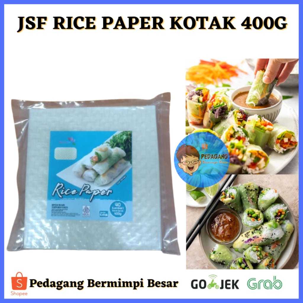 

JSF RICE PAPER KOTAK 400G/ Rice Paper Vietnam Kulit Lumpia 400g/ BANH TRANG KOTAK / JSF RIC PAPER KOTAK