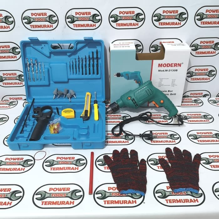 

MESIN BOR SET 13 MM MODERN M-2130 M2130 BOR KAYU BESI BETON