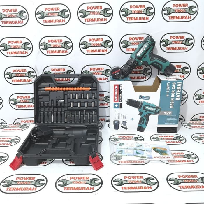 

Bor Tembok Baterai Set M-15V MODERN 12V Charge Cordless Beton Lengkap