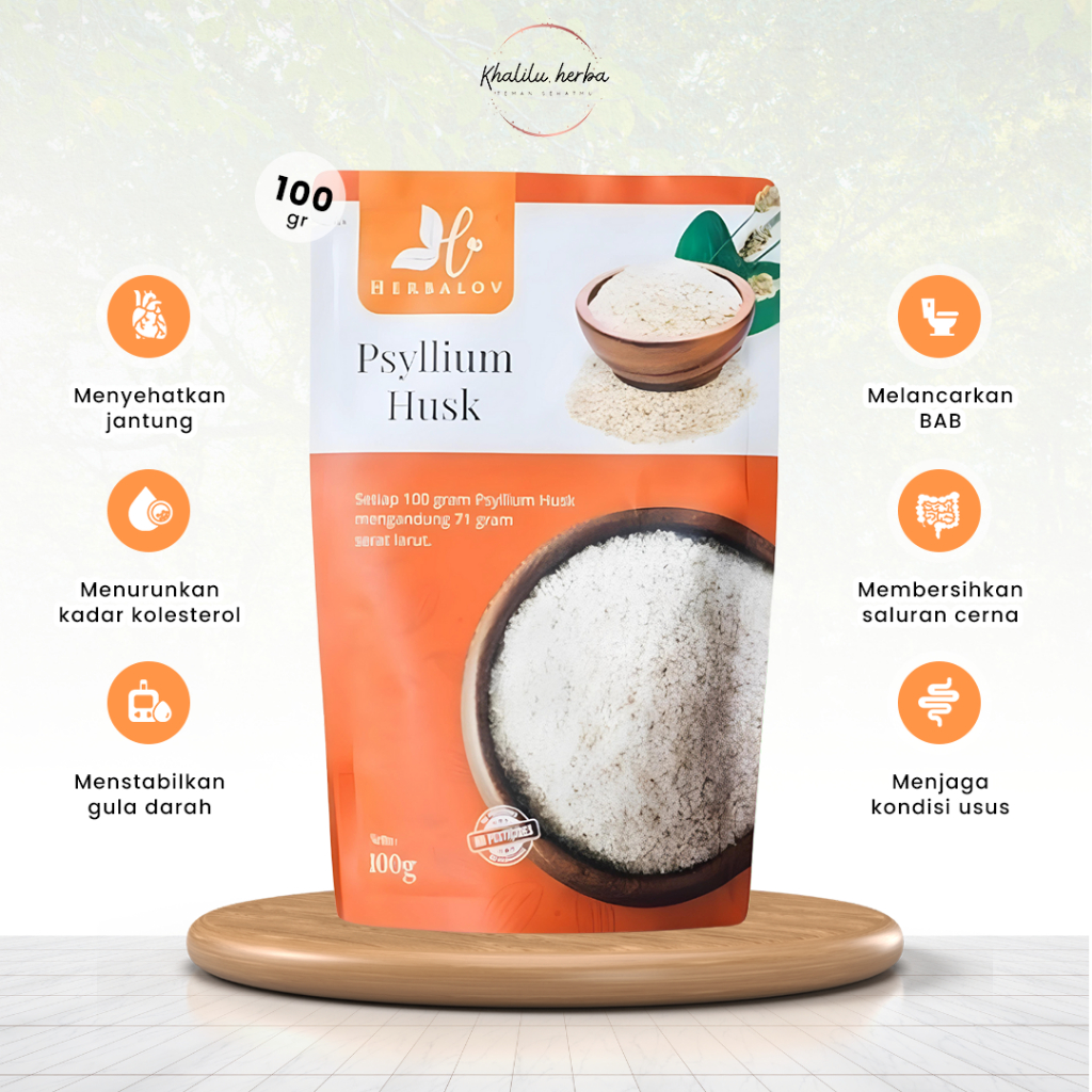 

Psyllium Husk High Quality High Fiber Pure Murni By Herbamour Original Melancarkan BAB Menurunkan Berat Badan Diet