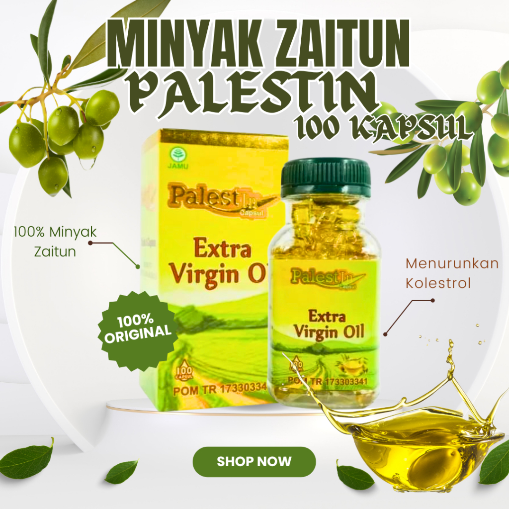 MINYAK CAPSUL Zaitun PalestIn 100 kapsul | Extra Virgin Oil