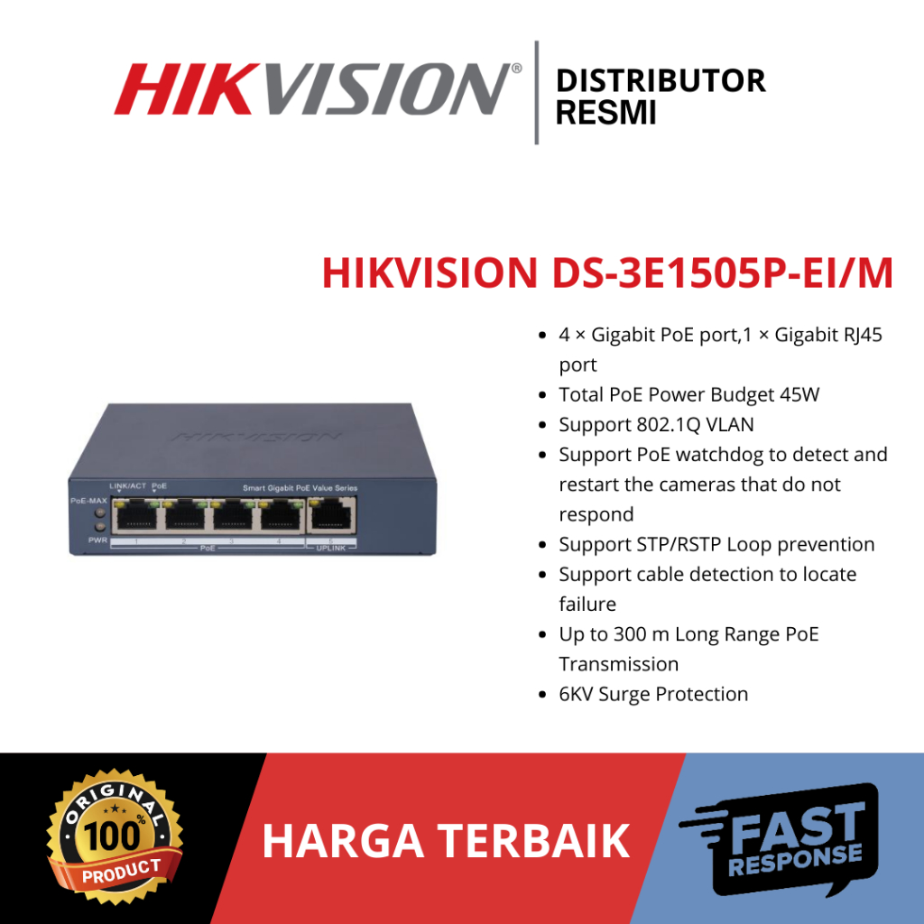 SWITCH HIKVISION DS-3E1505P-EI/M