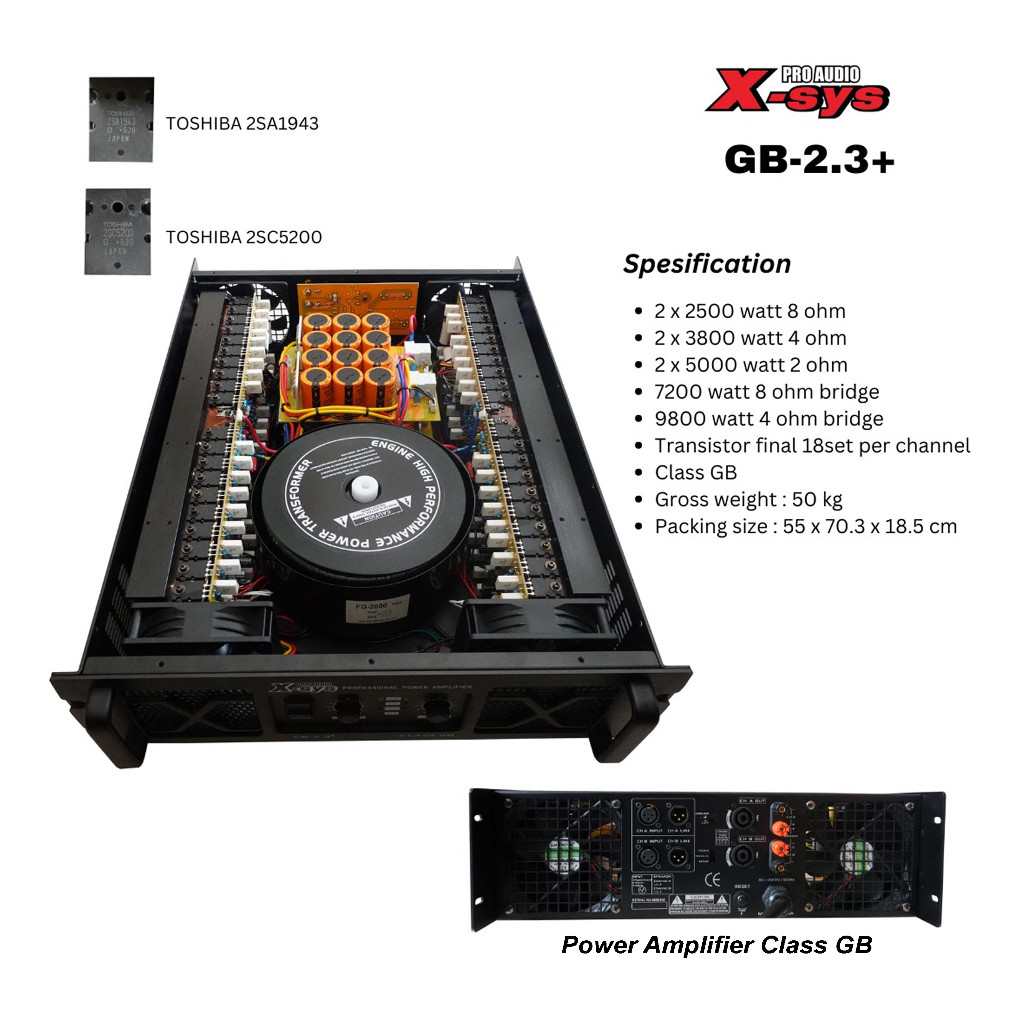 X-Sys Power Amplifier GB2.3+ GB 2.3 plus Gb-2.3+ GB Class