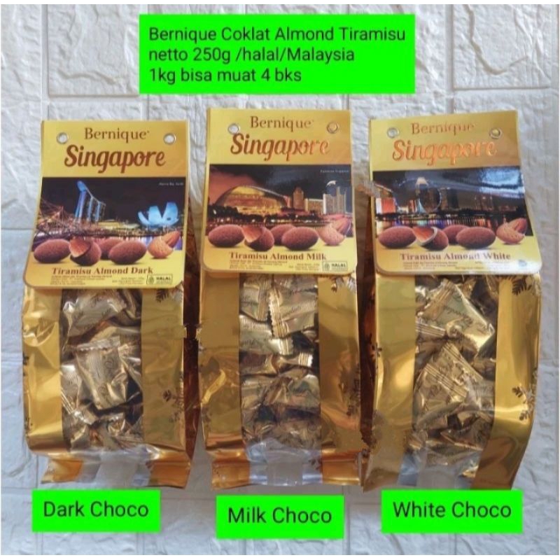 

Bernique Coklat Almond tiramisu 250g chocolate import halal Malaysia