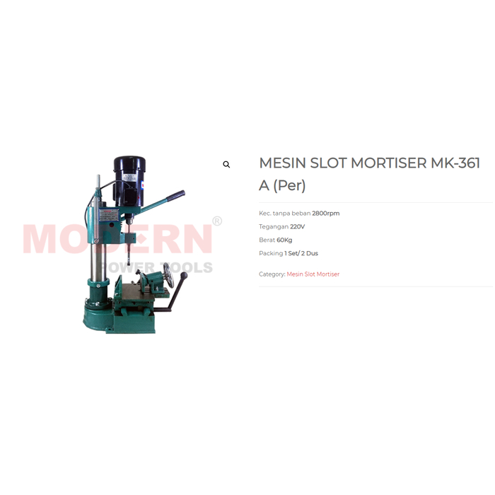 Mesin Bor Pahat Kayu MODERN MK-361 A Bobok Kayu Mortiser Chisel Mortiz