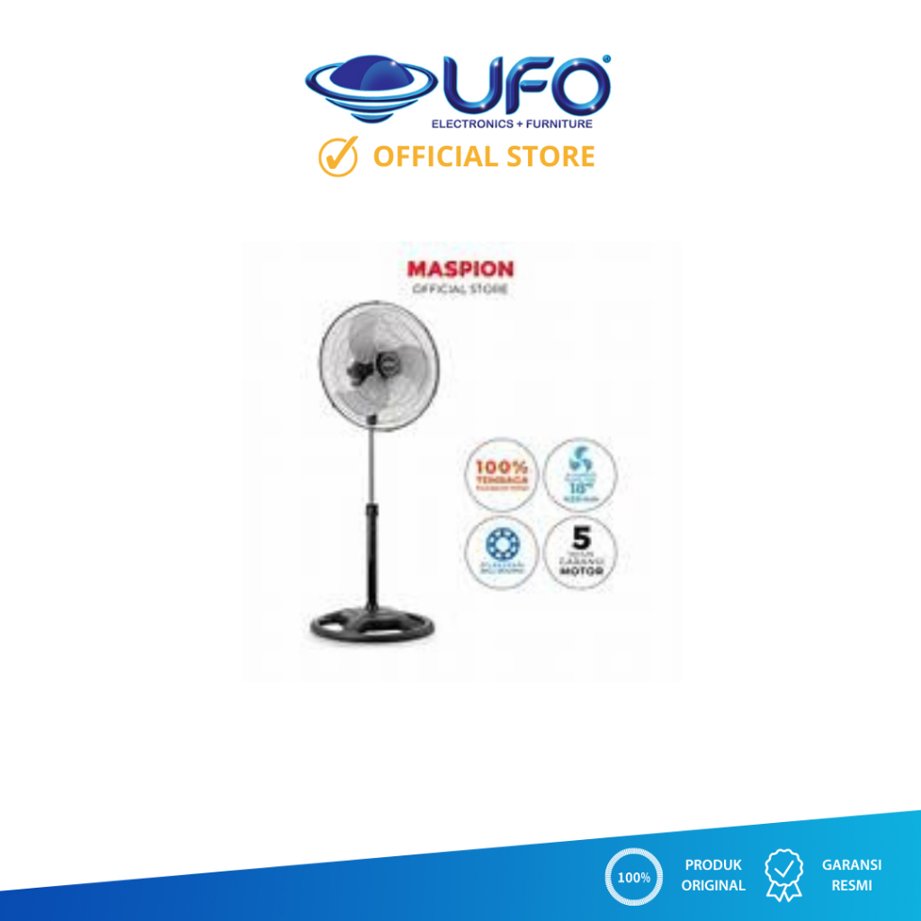 Maspion Kipas Angin | Industrial Fan | Ukuran18 Inch | Ball Bearing | Motor Kuat 100% Gulungan Temba