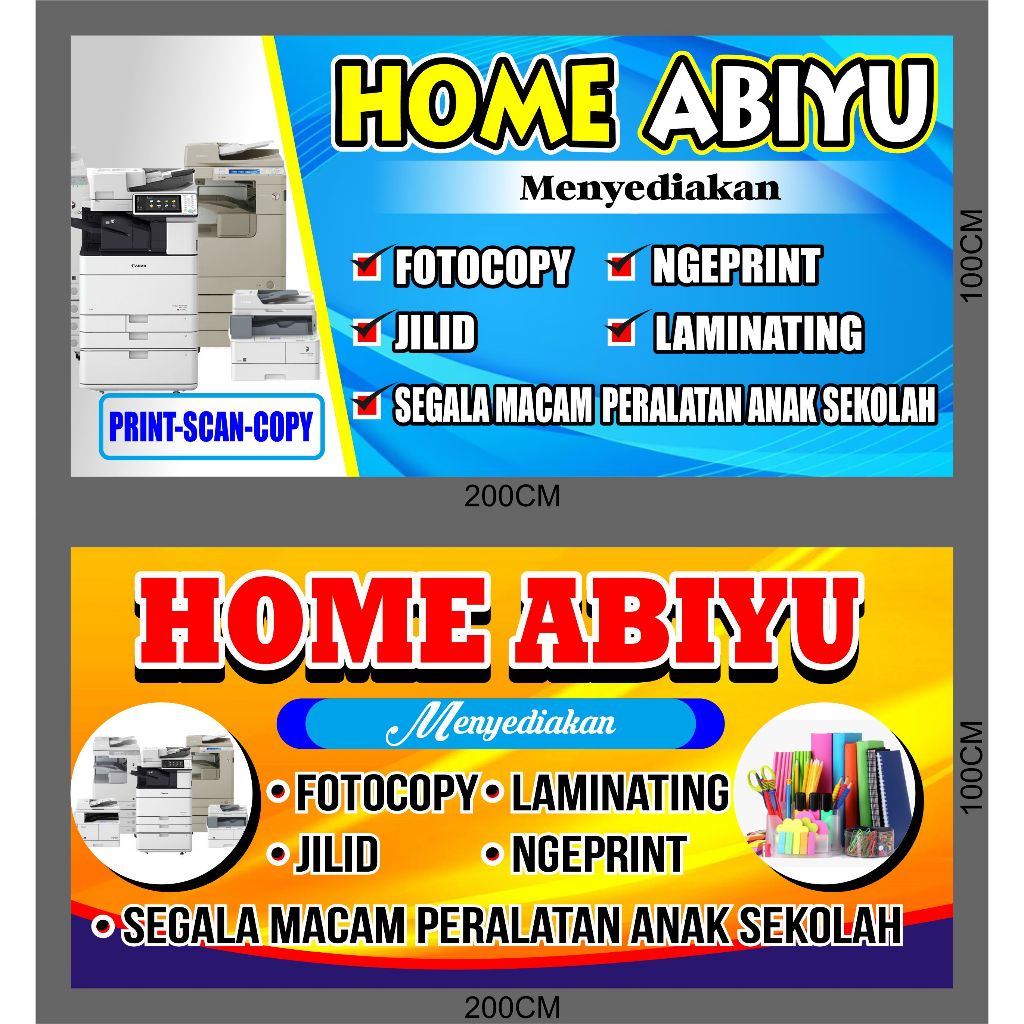 CETAK BANNER BUAT TOKO FOTOCOPY DAN ALAT TULIS