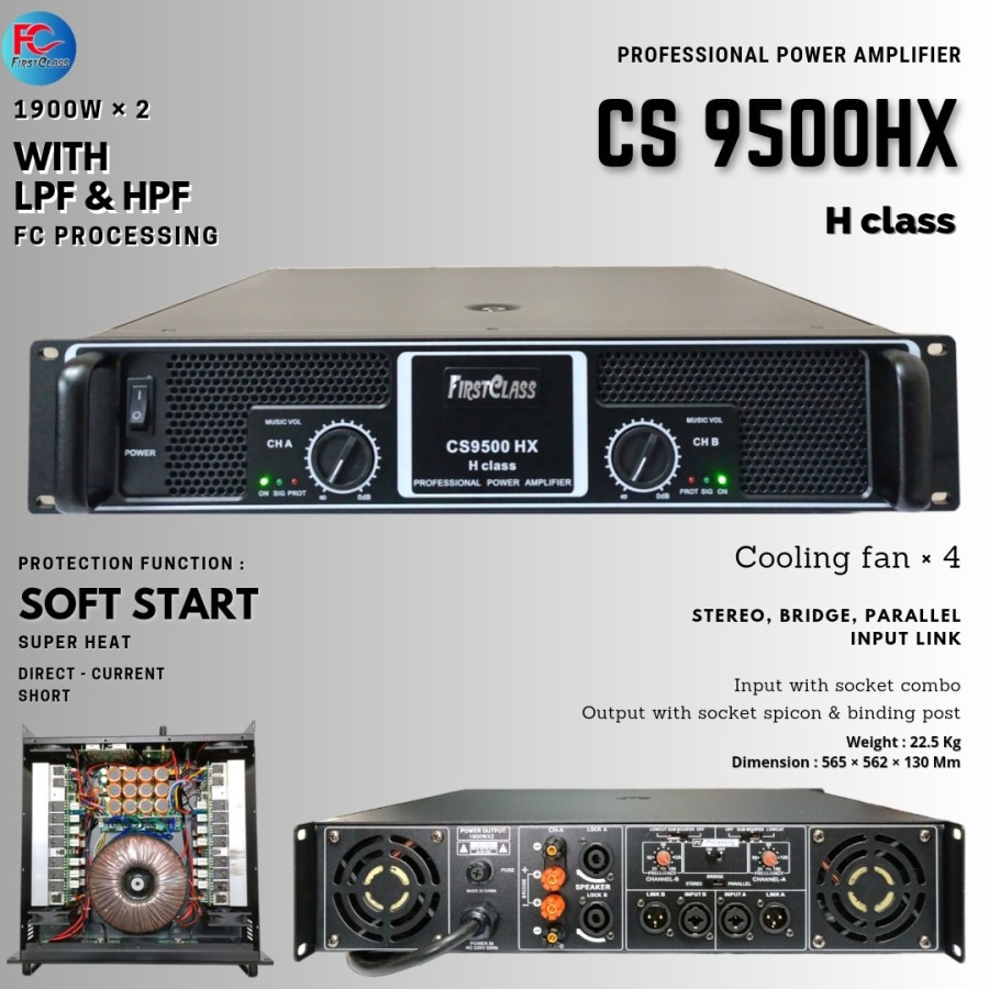 Professional Power Amplifier Firstclass CS 9500HX | Power Cs 9500hx