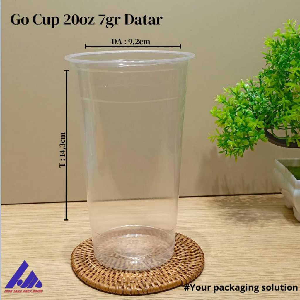 GELAS PLASTIK GO CUP 20oz DATAR