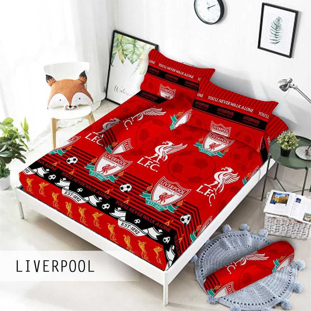 SPREI MOTIF BOLA LIVERPOOL KASUR BUSA NO 1 DAN NO 3 LIMITED EDITION STOCK TERBATAS YNWA