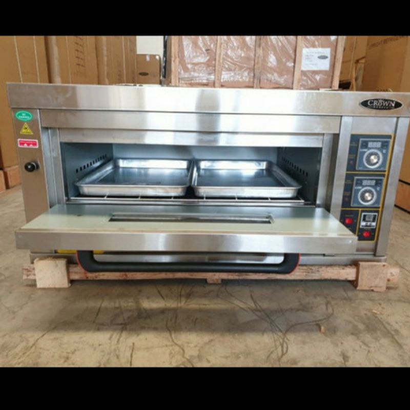 Oven Gas 1 deck 2 trays / Oven Roti / Oven Pemanggang Roti - Crown