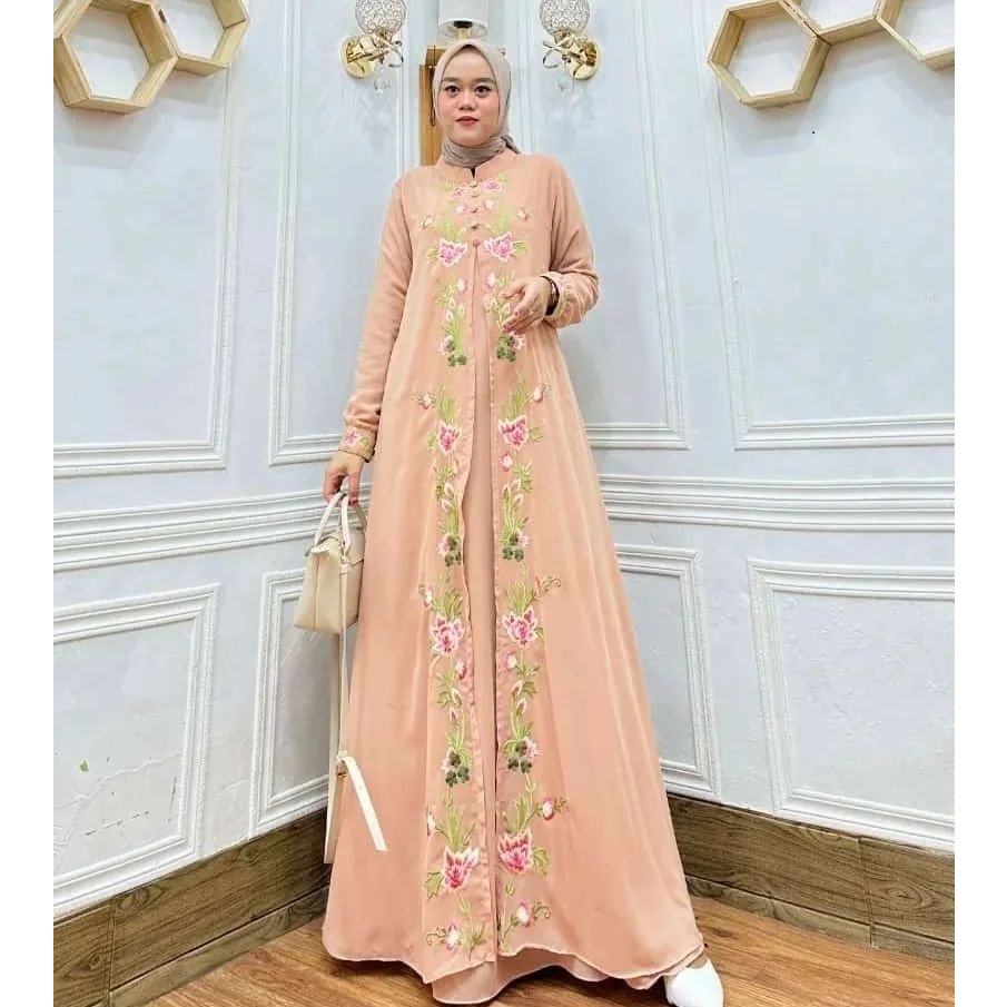 BUNGA DRESS Gamis Lebaran Trendy Gamis Brokat Jumbo Gamis Murah Gamis Kekinian Dress Kondangan Gamis