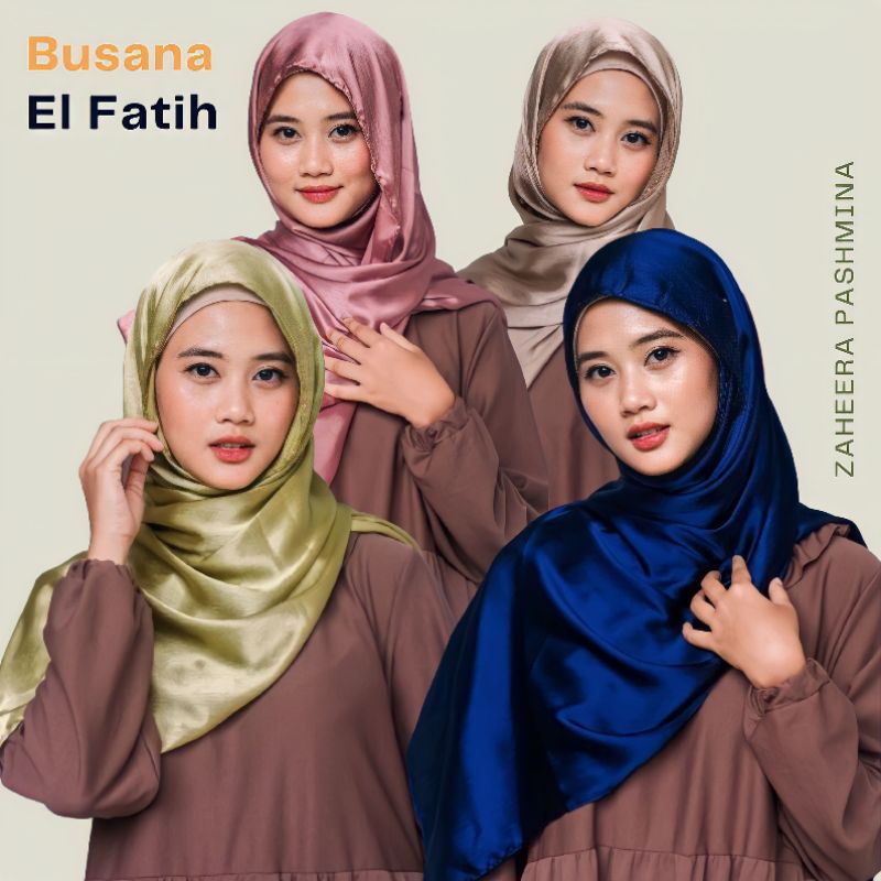 EL-FATIH | Pashmina Cradenza Silk Premium - Hijab Shimmer Pesta Kondangan Mewah - Jilbab Wanita - Za
