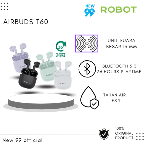 Hf Bluetooth Robot Airbuds T60