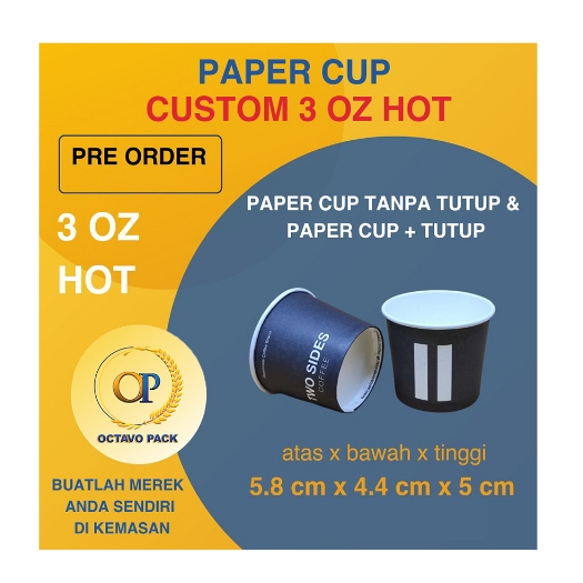 Paper Cup 3 Oz Hot Custom Printing / Paper Cup 3 Oz Hot Custom Sablon