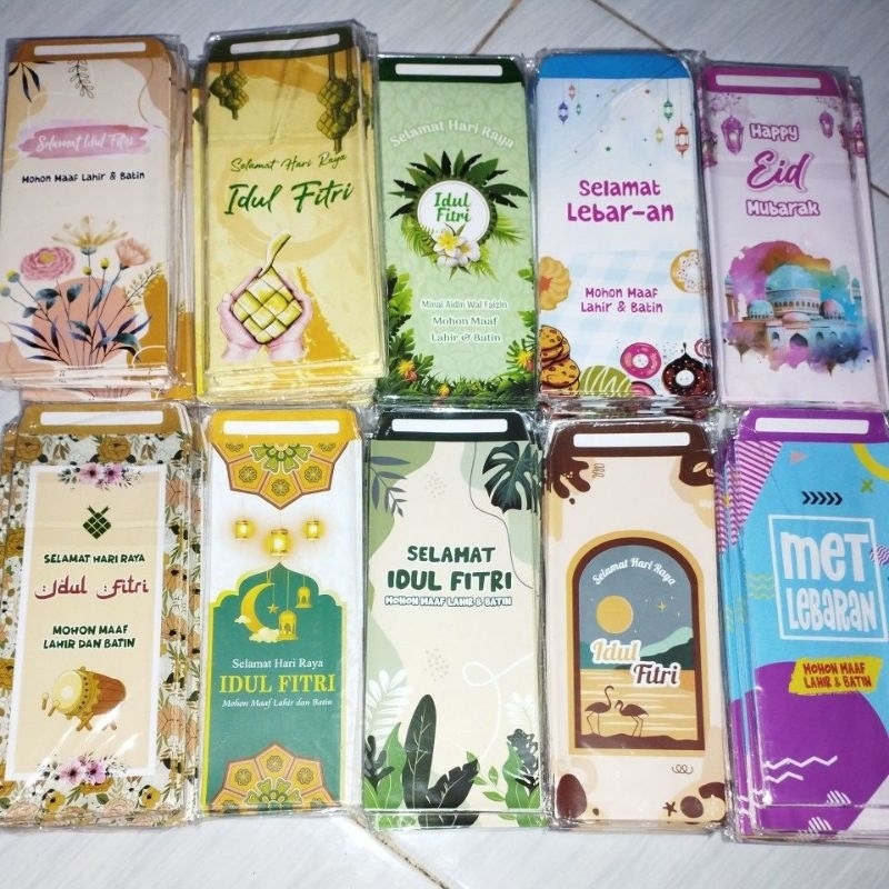 

10 pcs amplop lebaran jumbo motif unik dan cantik bahan glossy