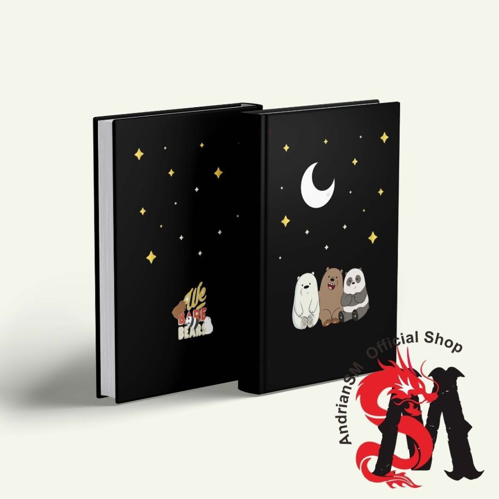 

Notebook Buku Catatan Kartun Lucu We Bare Bears Hitam Buku Tulis A5