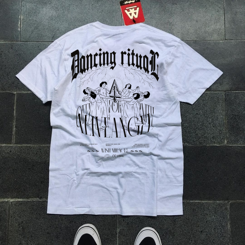 Kaos Putih Motif Terbaru / Baju Pria Distro / T-shirt Distro Original / Streetwear / Kaos Distro Cow