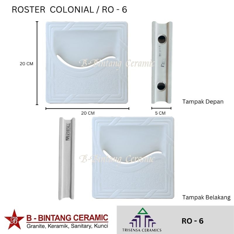 Roster Keramik Lubang Angin Trisensa RO-6BA 20X20