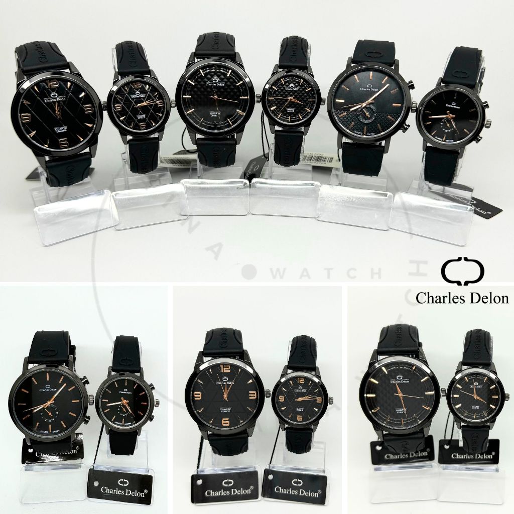 Jam Tangan Charles Delon CD-KR01-GOLD Couple Pasangan Cewek Cowok Fashion Formal