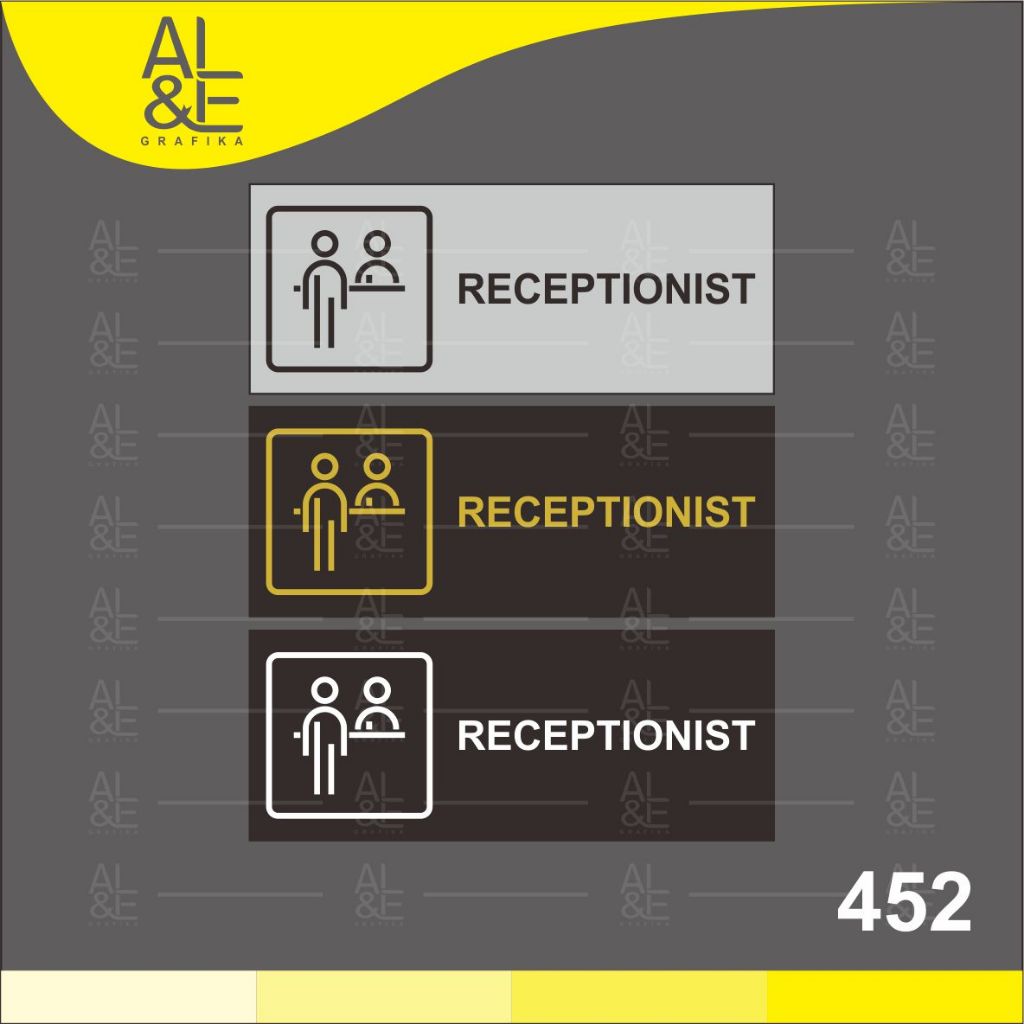 

452 - Stiker Receptionist (Resepsionis), Sticker Vinyl, Cetak Premium Indoor, Tahan Air