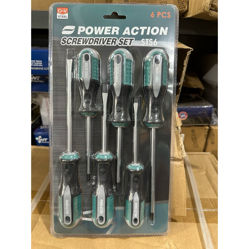 Obeng set 6 pcs POWER ACTION obeng plus obeng min