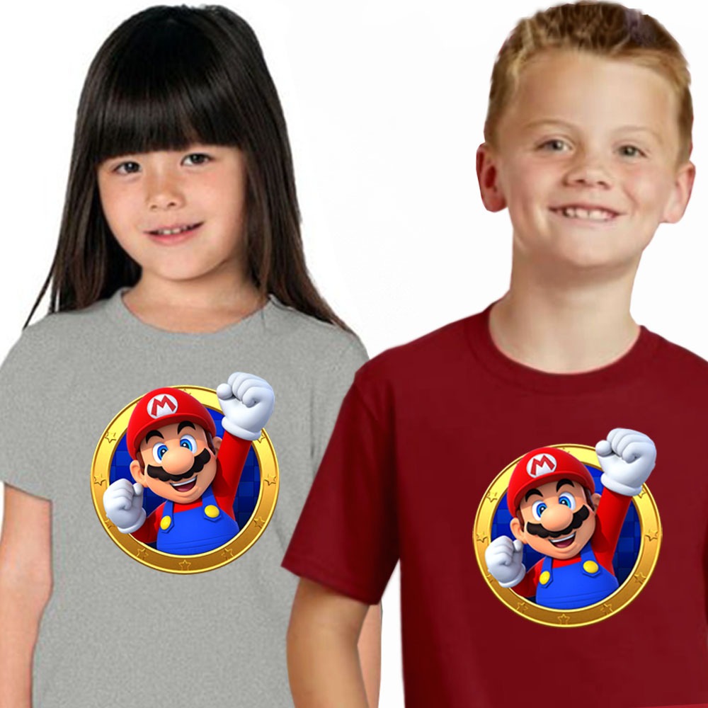 Kaos Unisex Anak Mario Bross Red