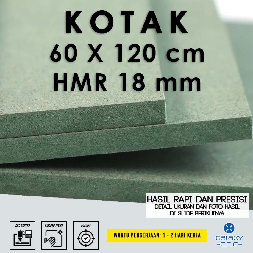 kotak 60 x 120 cm - HMR 18 mm - HMR Board / Papan MDF hijau