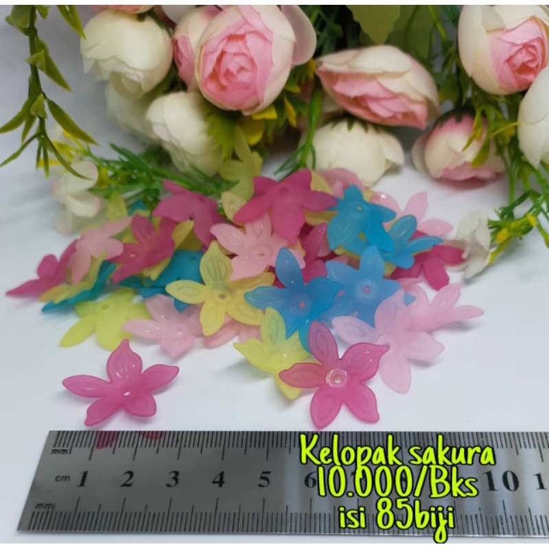 kelopak bunga sakura akrilik kelopak manik mahkota bunga