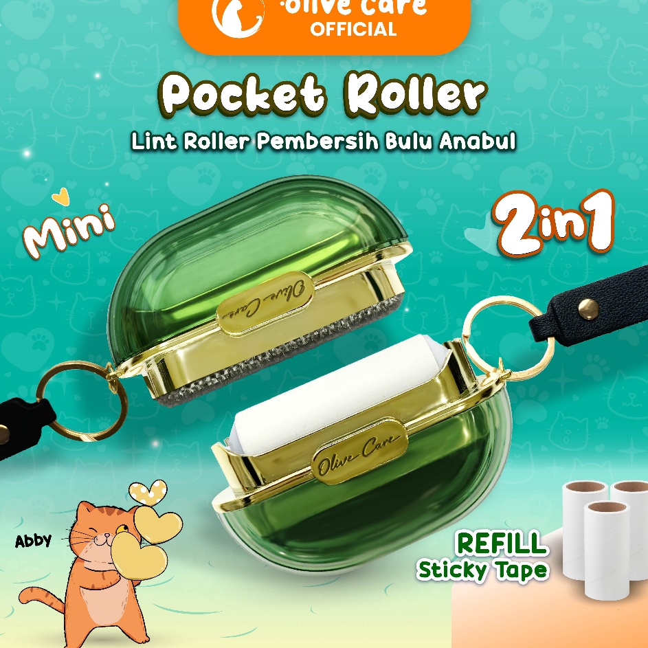Serbu sekarang Olive Care Pembersih Bulu KucingAnjing POCKET ROLLER Portable 2in1 Travel Mini Size D