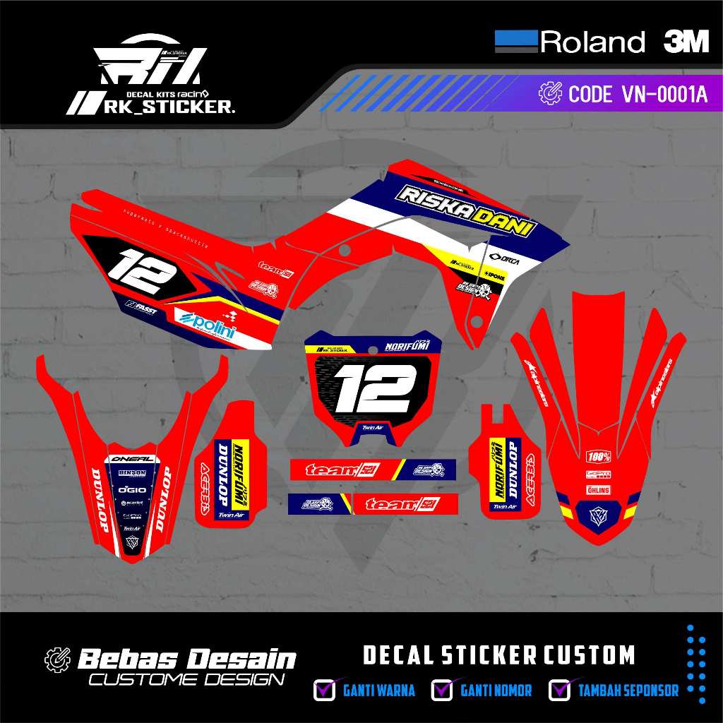 Decal Stiker Honda CRF 150 L - Skotlet motor fullbody CRF 150L Aksesoris Motor keren