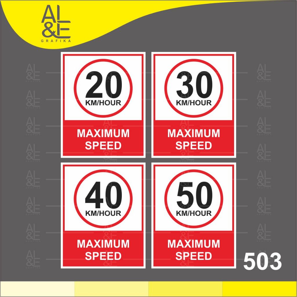 

503 - Stiker Maximum Speed (Kecepatan Maksimal), Sticker Vinyl, Cetak Premium Indoor, Tahan Air