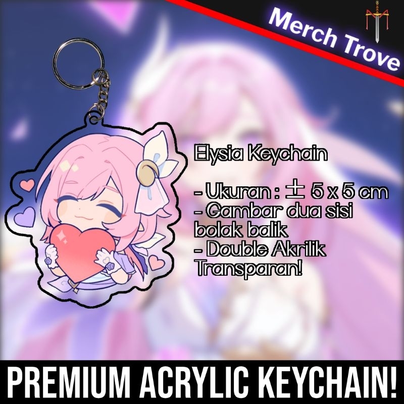 Gantungan Kunci Honkai Impact 3rd HI3 Elysia Double Sided Acrylic Premium Transparan