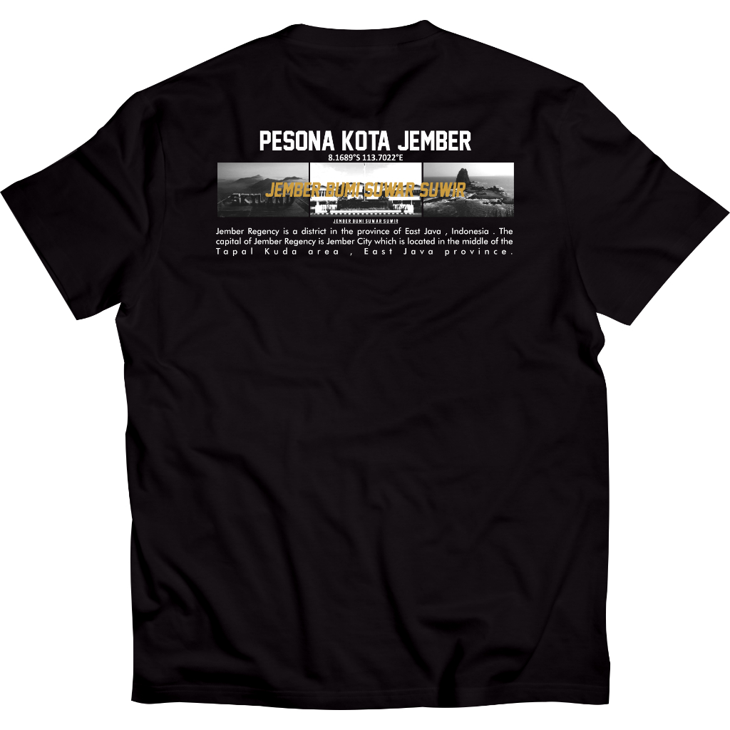 Kaos Pesona Kota Jember Tshirt Jember Bumi Suwar Suwir