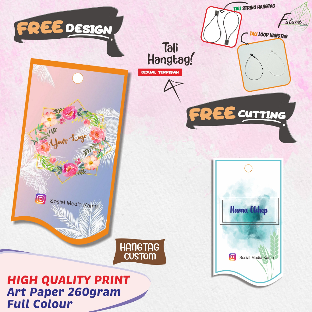 

Hangtag Label Produk Gantungan Bentuk Pola Custom