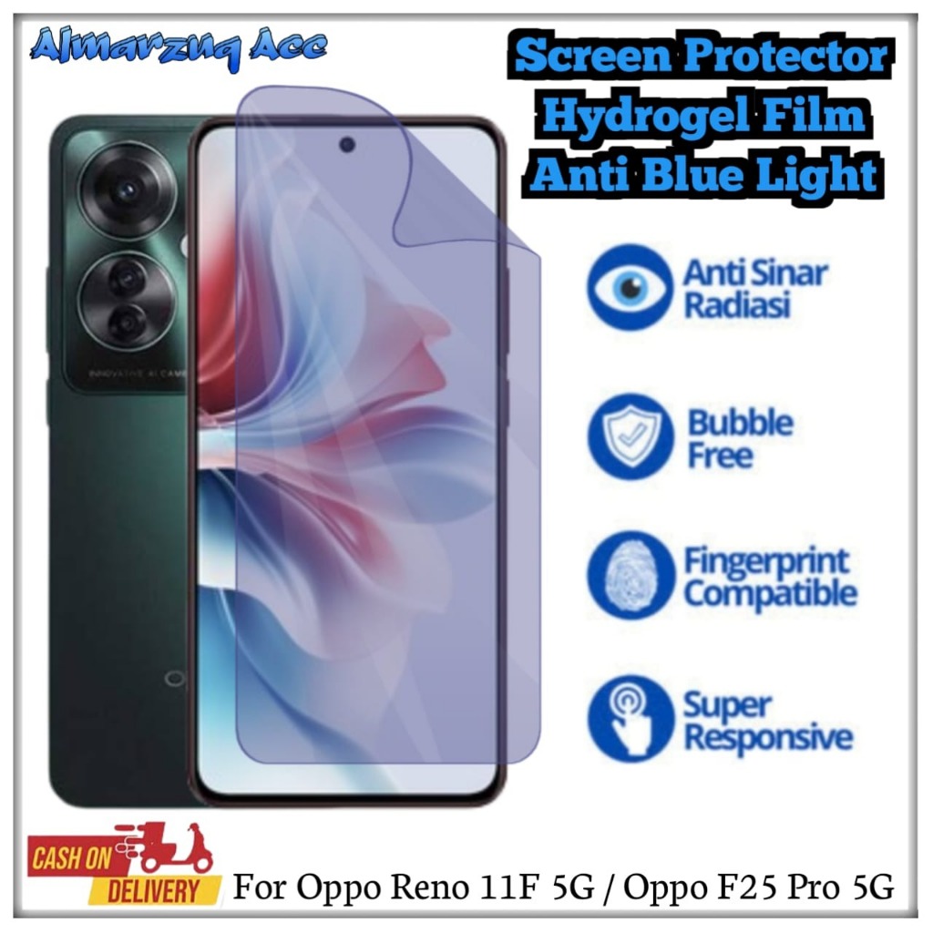 Anti Gores Hydrogel Anti Blue Light Oppo Reno 11F 5G Oppo F25 Pro 5G Screen Protector HP Full Cover