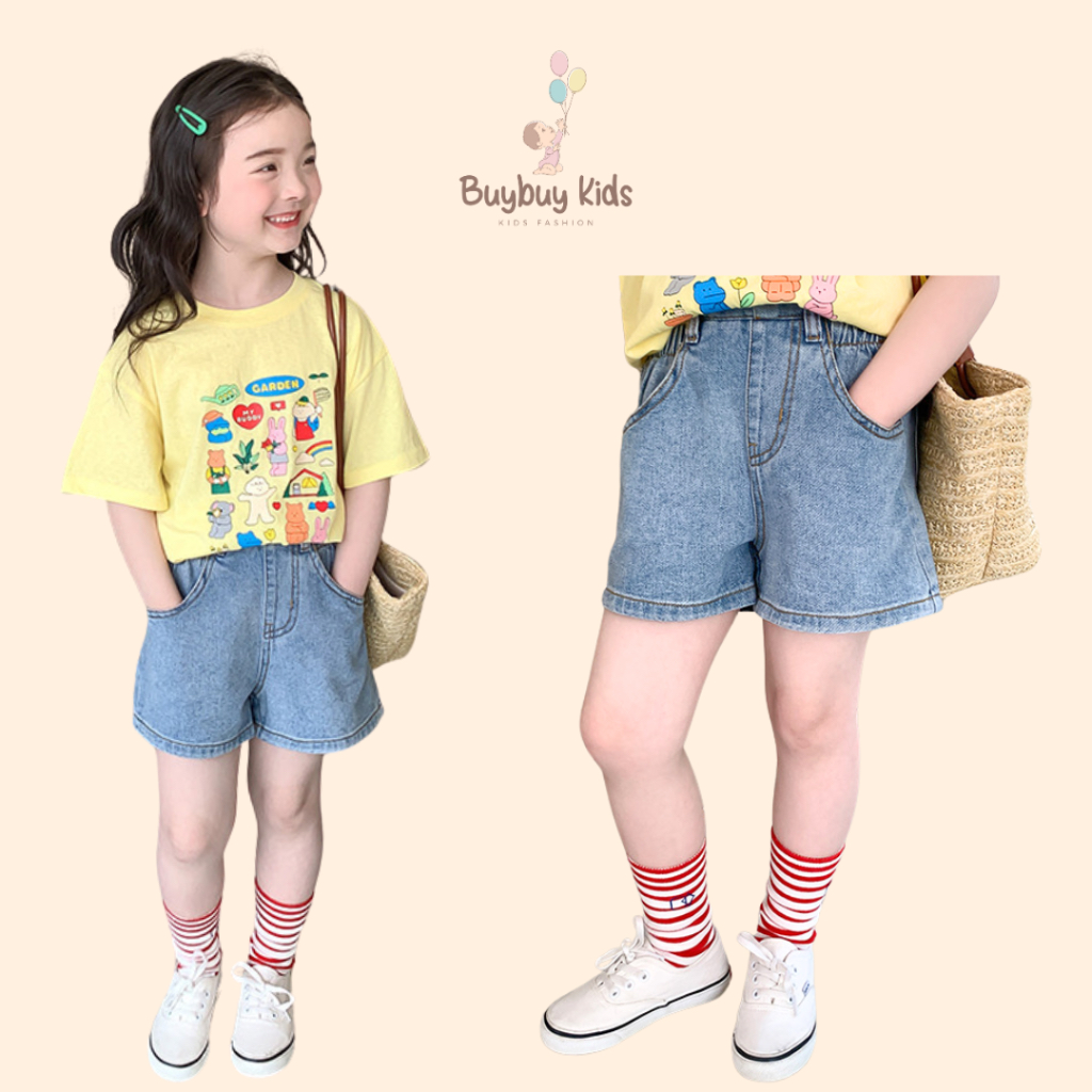 CELANA JEANS ANAK PEREMPUAN - GWEN DENIM - Celana Anak Cewek Denim - Pendek Anak Denim - Celana Jean