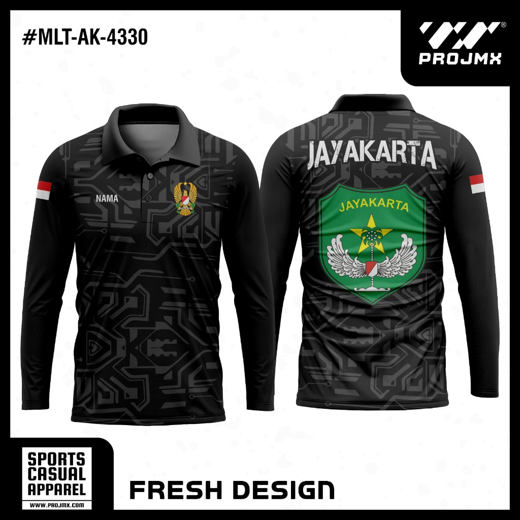 PROJMX - KAOS JERSEY MILITER KODAM JAYAKARTA LENGAN PANJANG ( BISA CUSTOM )