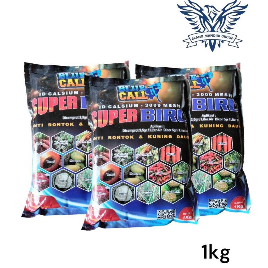 Pupuk Kalsium Super Biru 1 Kg Plus Magnesium Boron Calsium Fertilizer Penambah Rasa Buah Mencegah Ke