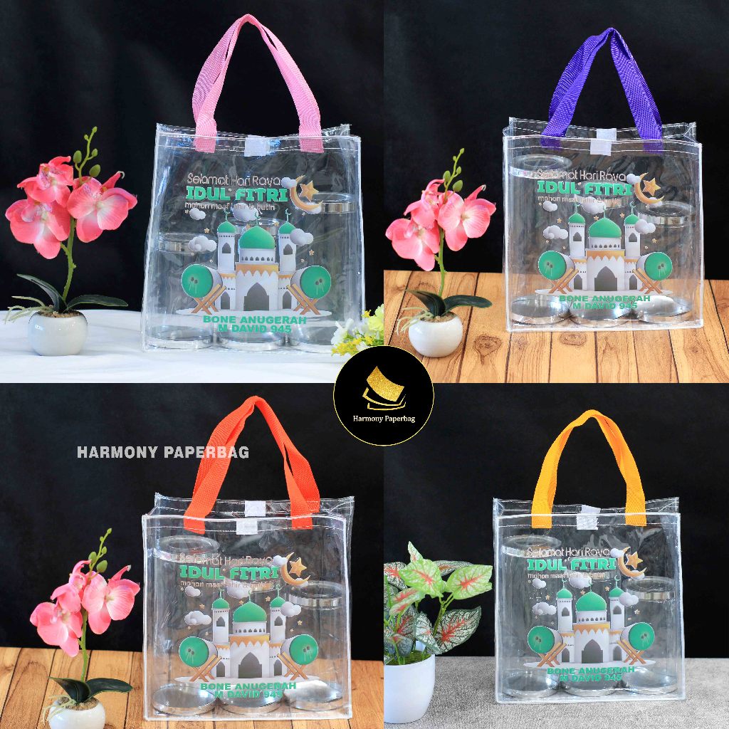 

Hampers Leberan bahan mika tebal custom dengan handle bag bisbane