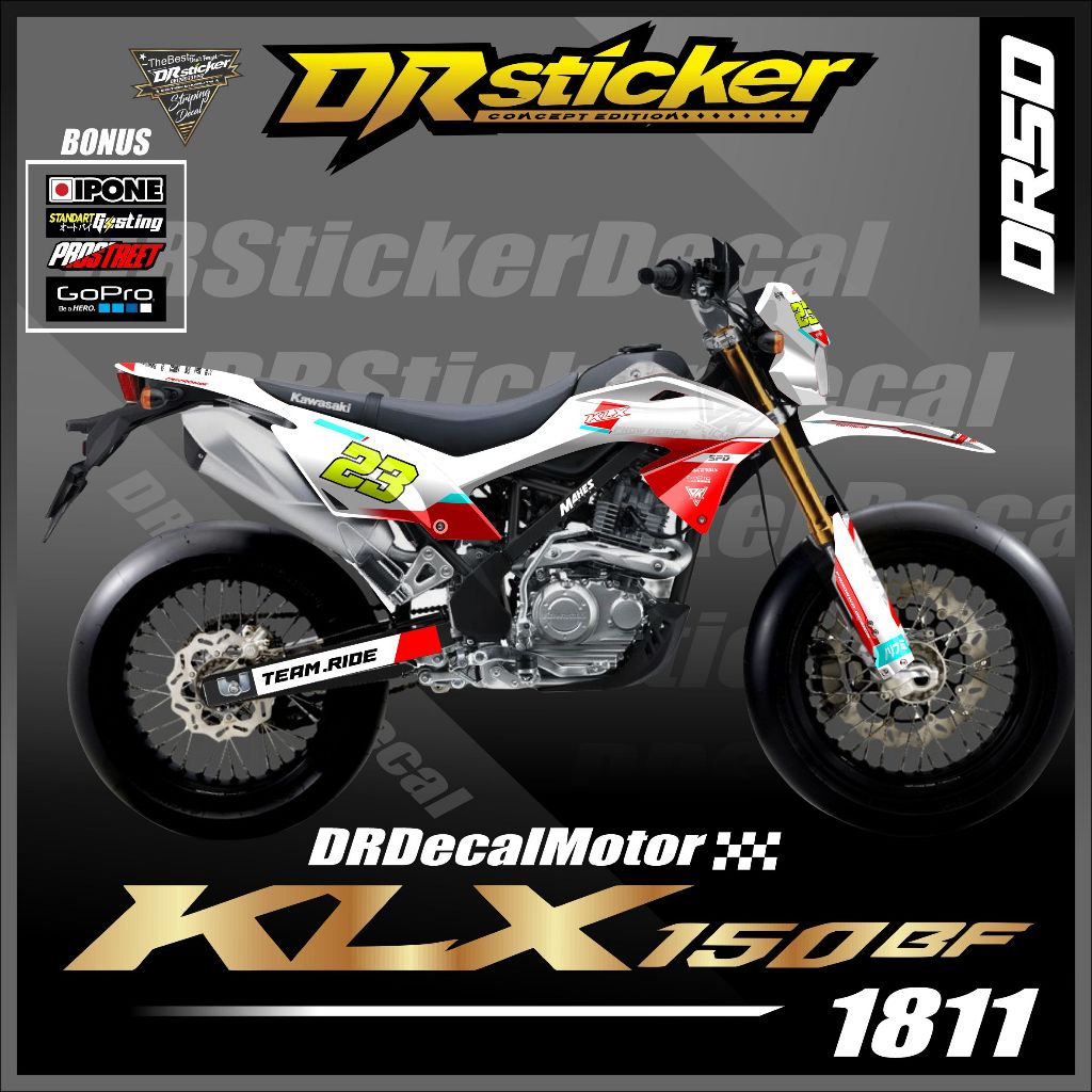 CUSTOM DECAL STICKER KLX BF/SUPERMOTO/ KLX 150/BF